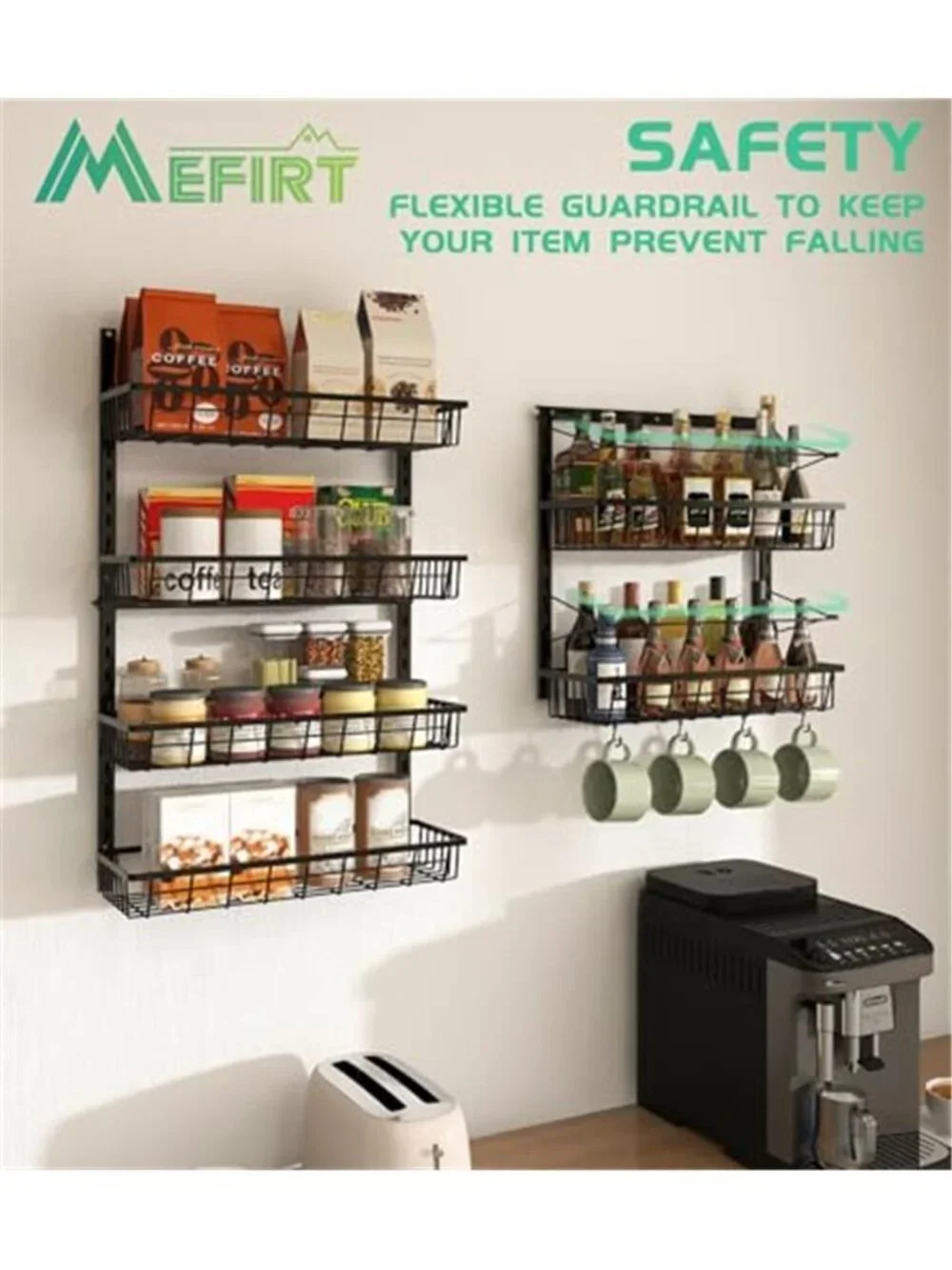 Over Door Pantry Organizer 6 Tier Metal Storage Rack Hanging Shelf Kitchen